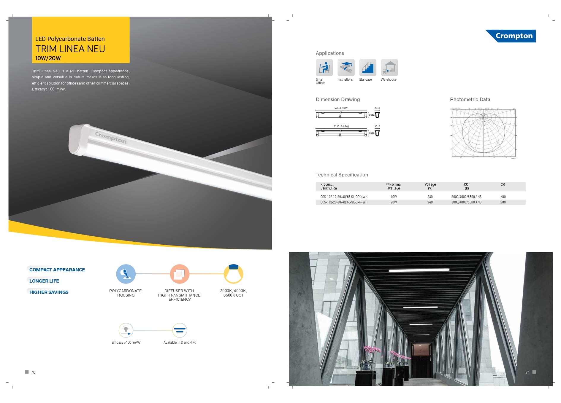 LED Polycarbonate Batten(TRIM LINEA NEU)(Tube Light)